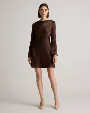 100% Washable Silk Long Sleeve Mini Dress