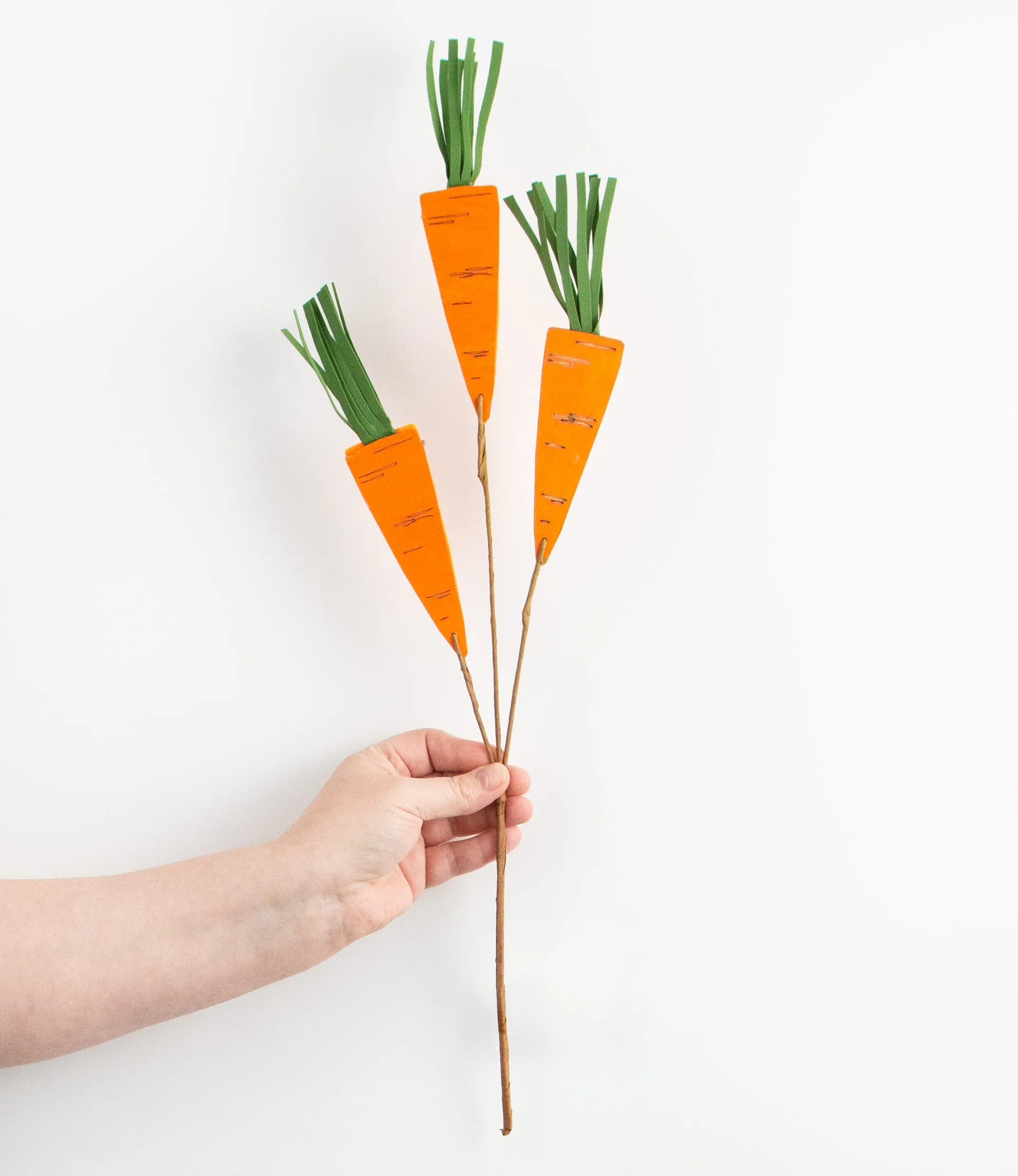 12" Carrot Wooden Cutout Pick: Orange