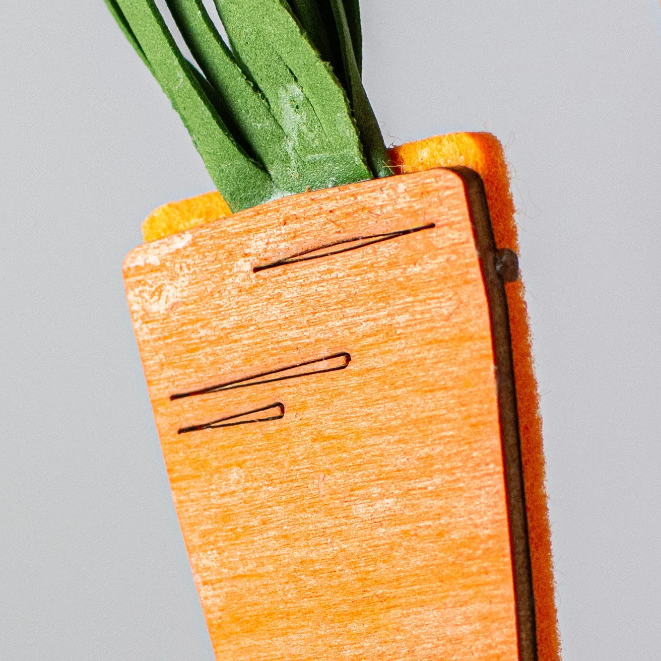 12" Carrot Wooden Cutout Pick: Orange