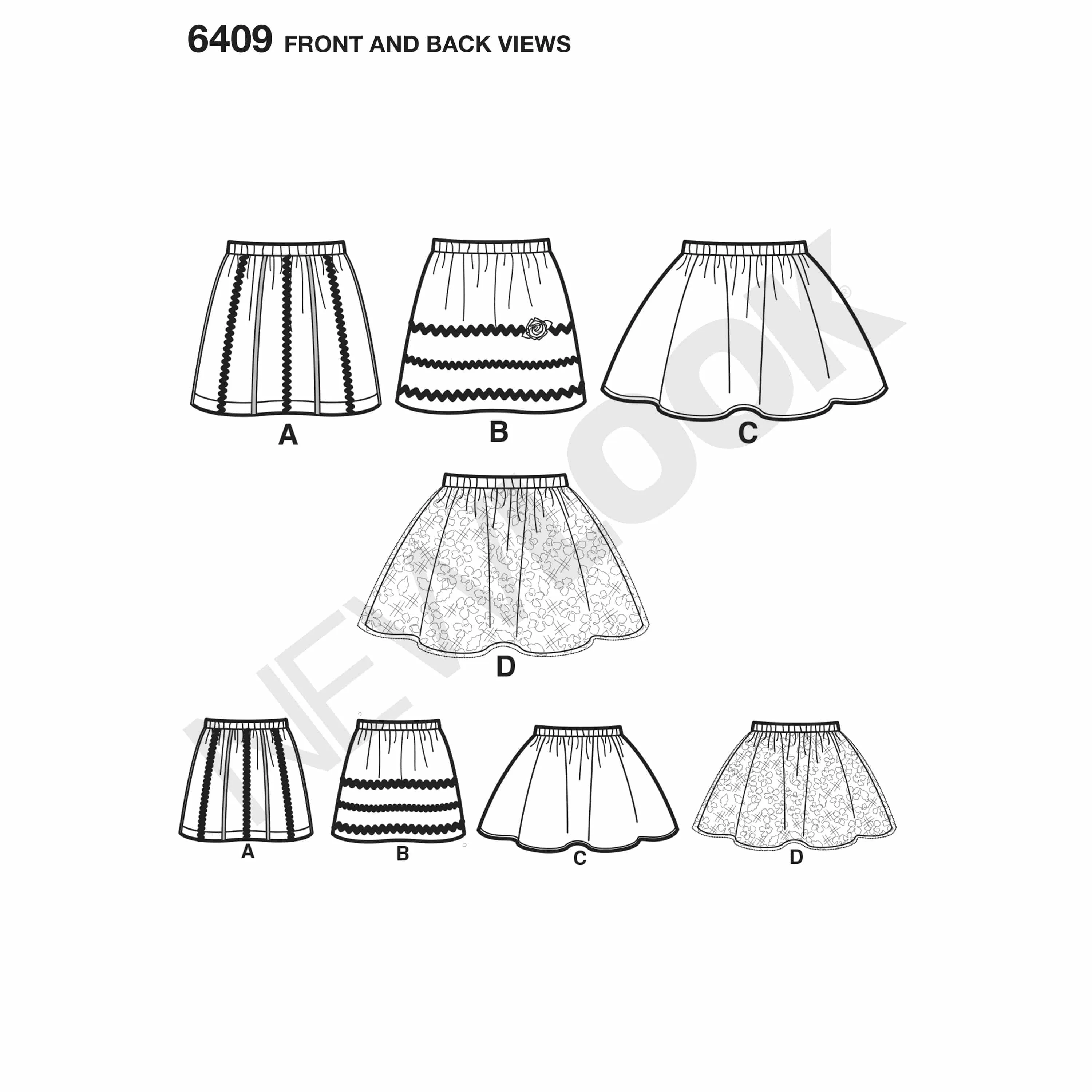 6409 Child's Pull-On Skirts