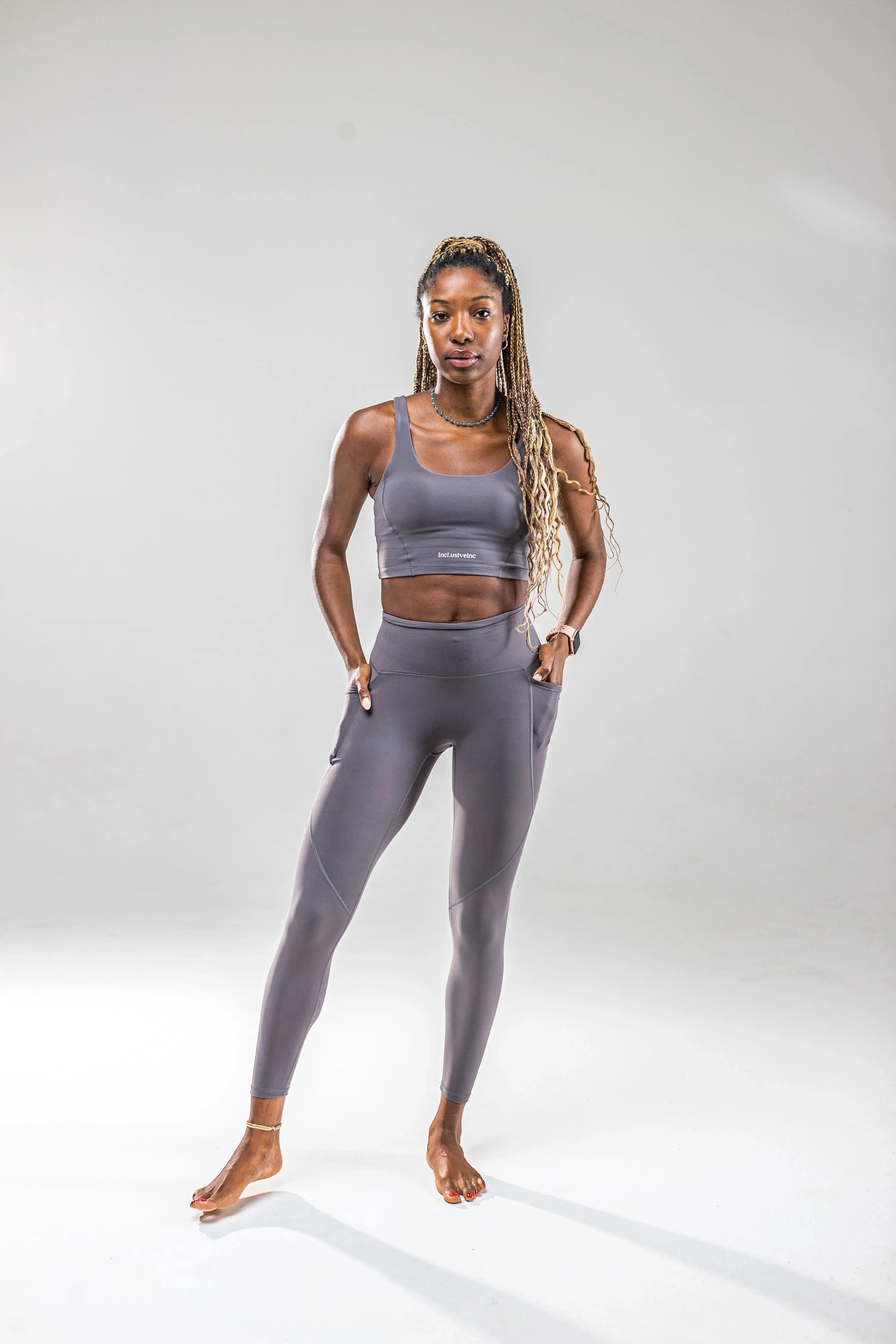 Active Grey Leggings with Pockets