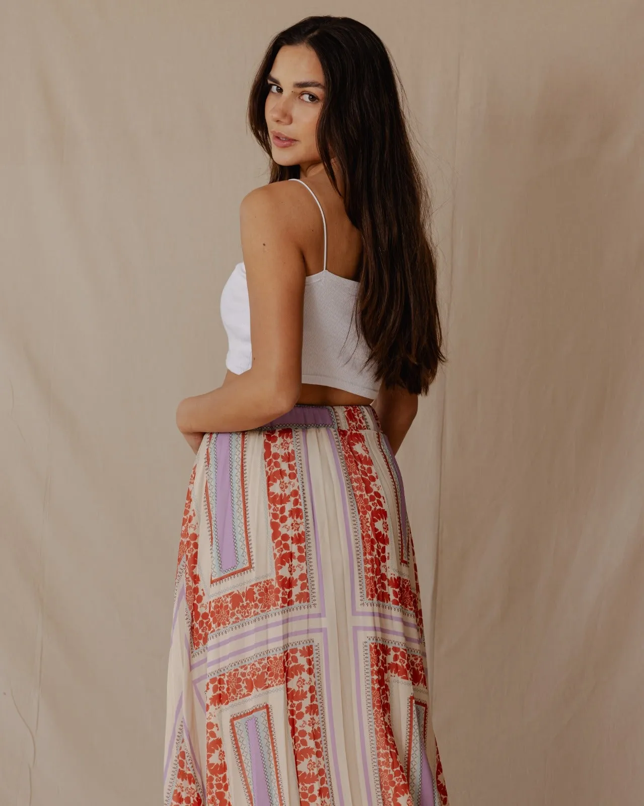 Airy Chiffon Skirt Beige