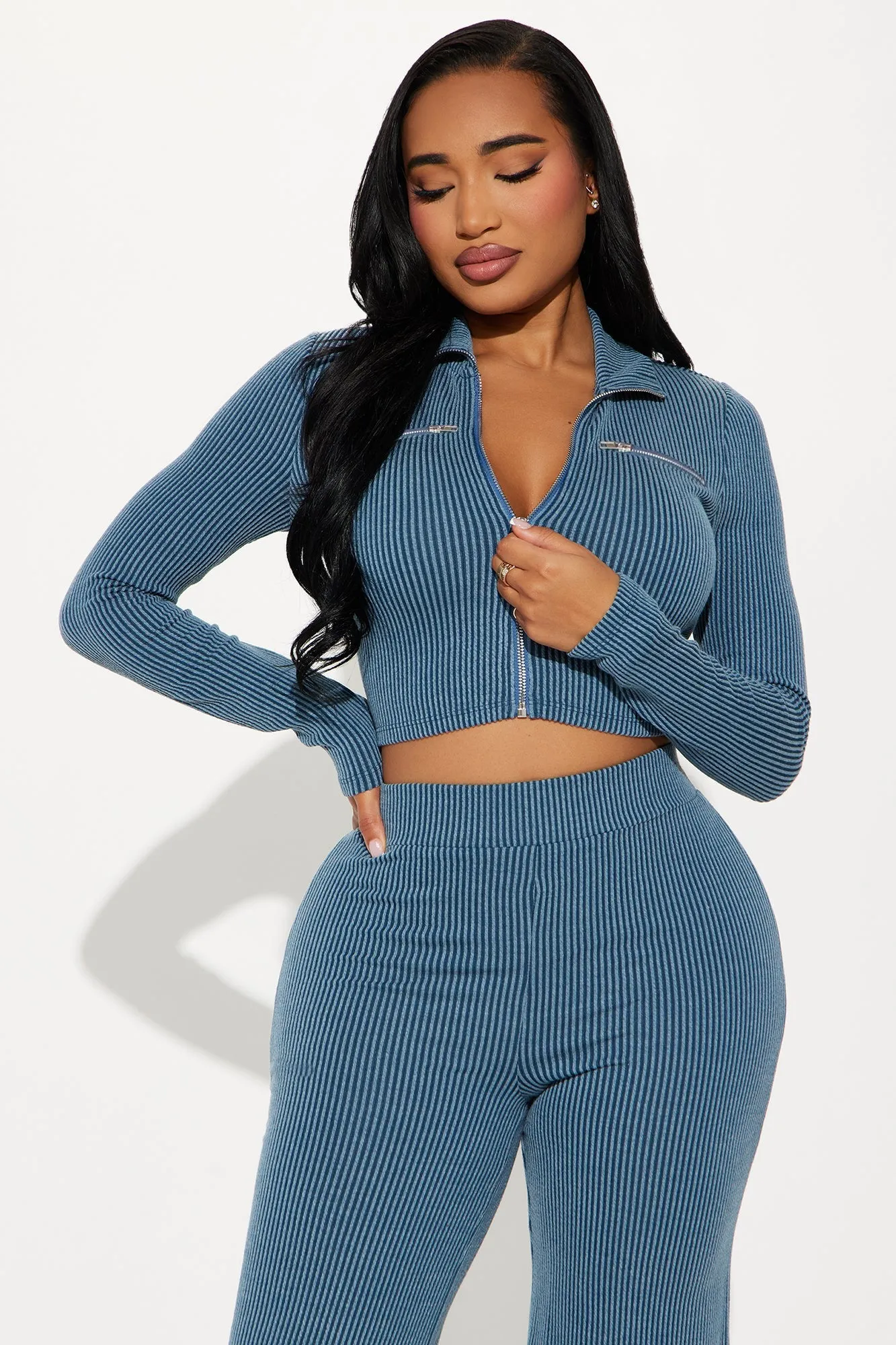 Allure Ribbed Two-Piece - Denim