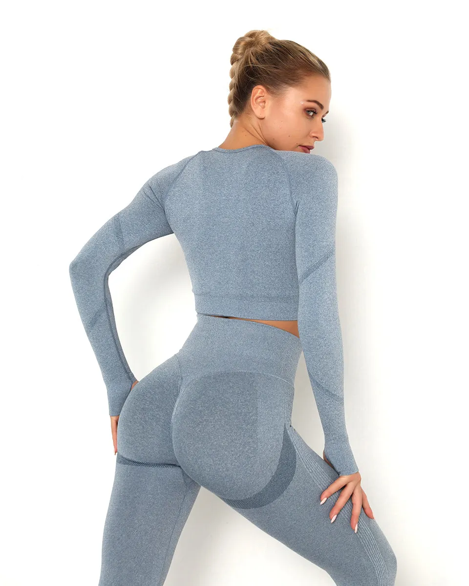 Amplify Scrunch Seamless Long Sleeve - Blue