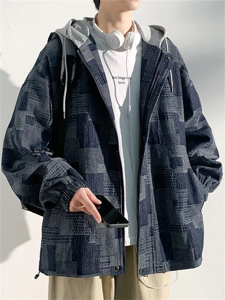 Autumn Hot Contrast Color Korean Style Hooded Men's Jackets