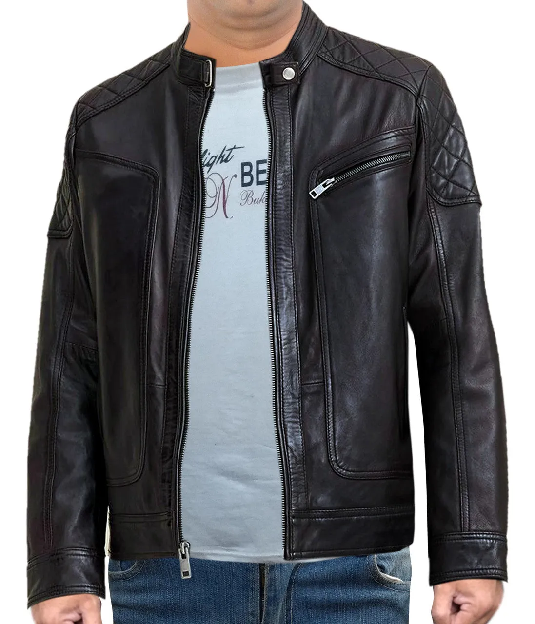 Biker Style Motorbike Genuine Leather Jacket