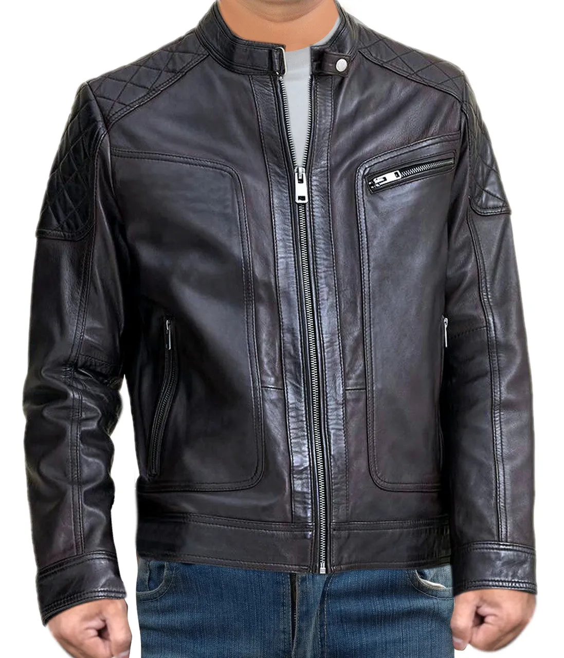 Biker Style Motorbike Genuine Leather Jacket