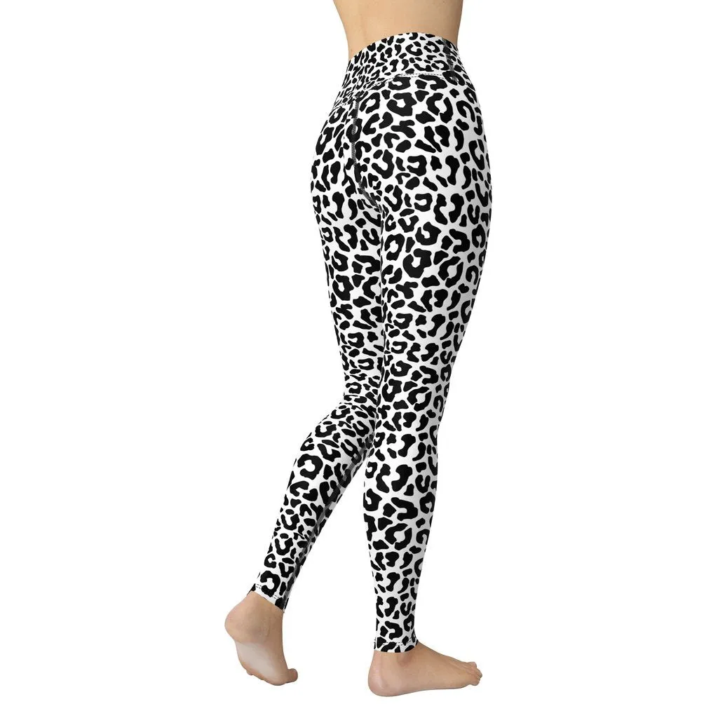 Black & White Leopard Yoga Leggings