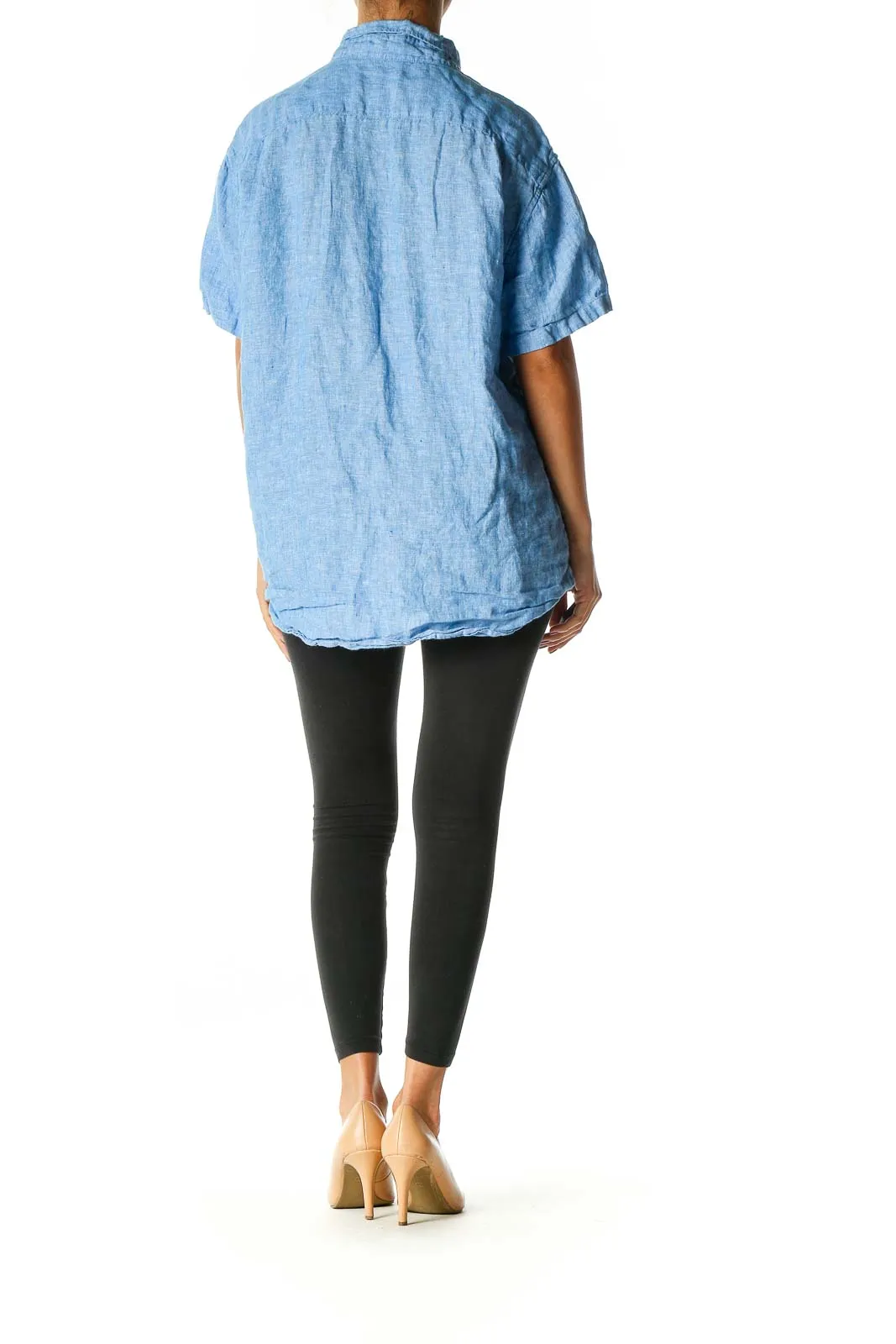 Blue Textured Bohemian Shirt