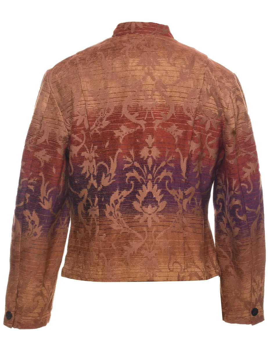 Button Front Tapestry Jacket - M