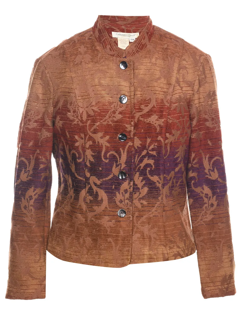 Button Front Tapestry Jacket - M