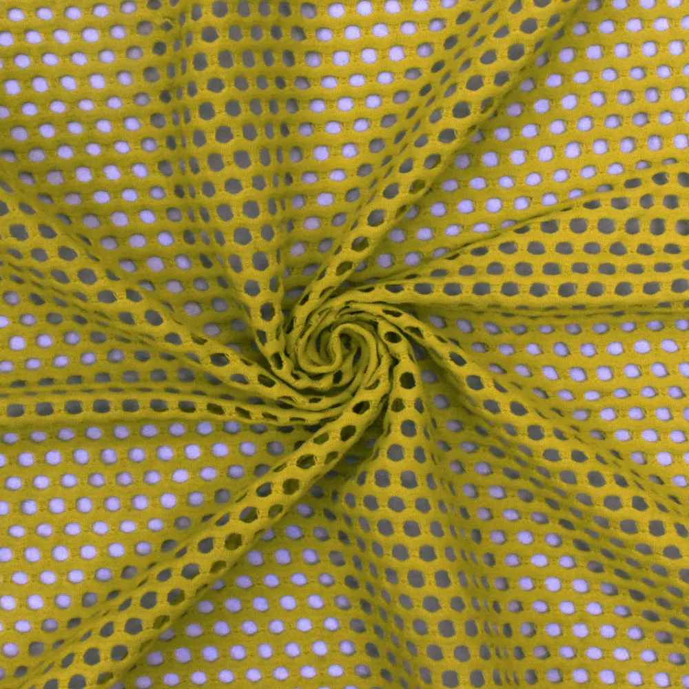 Chartreuse Yellow Famous Maker Mesh Stretch Yoga Activewear Knit Fabric