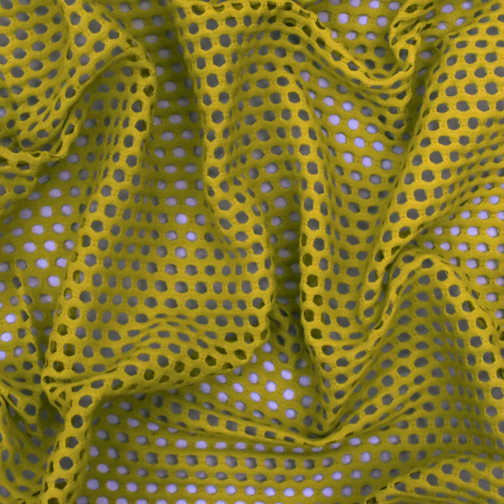 Chartreuse Yellow Famous Maker Mesh Stretch Yoga Activewear Knit Fabric