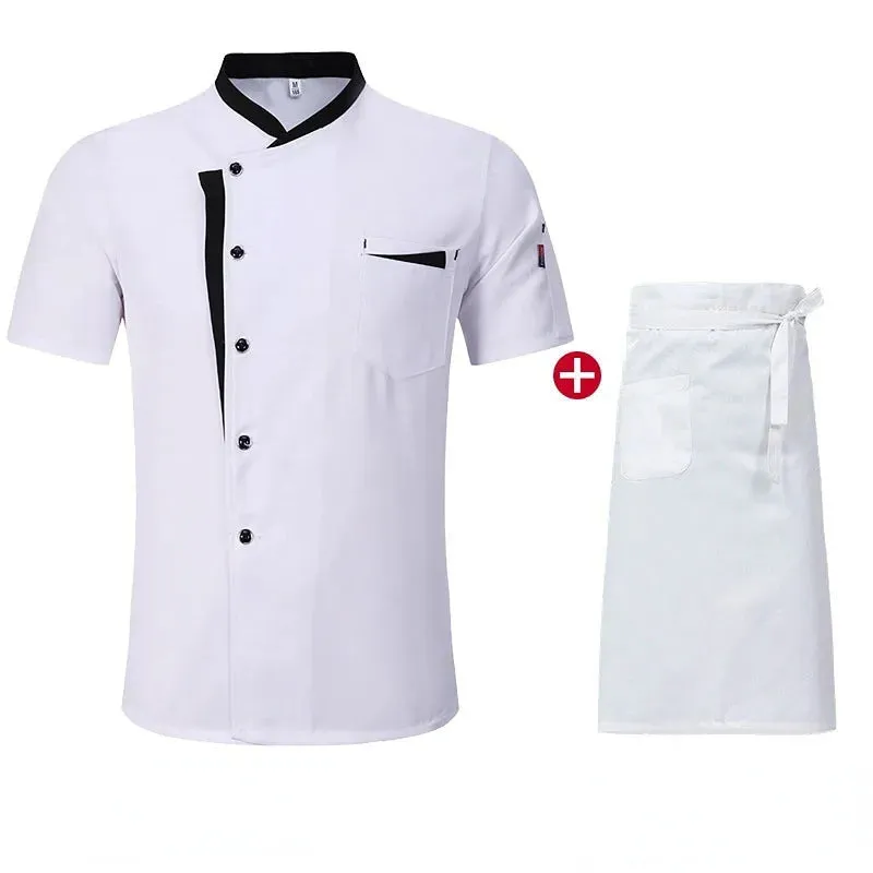 Classic Style Men Women Restaurant Kitchen Canteen Chef Uniform  Sleeves Chef Jacket Waiter Works Clothes