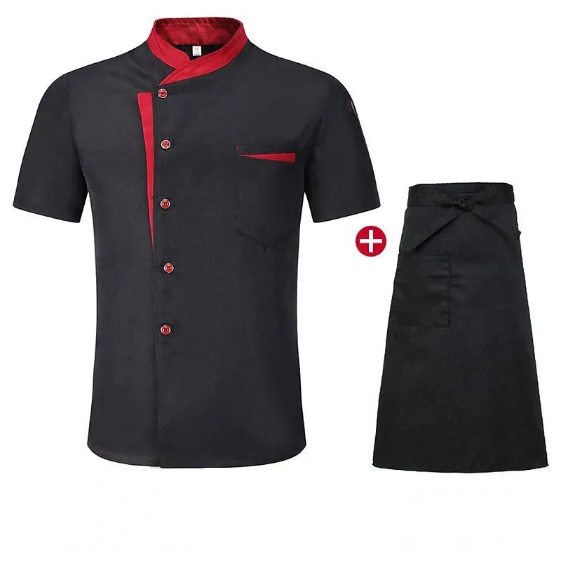 Classic Style Men Women Restaurant Kitchen Canteen Chef Uniform  Sleeves Chef Jacket Waiter Works Clothes