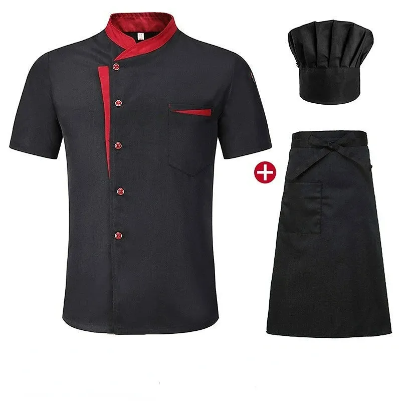 Classic Style Men Women Restaurant Kitchen Canteen Chef Uniform  Sleeves Chef Jacket Waiter Works Clothes