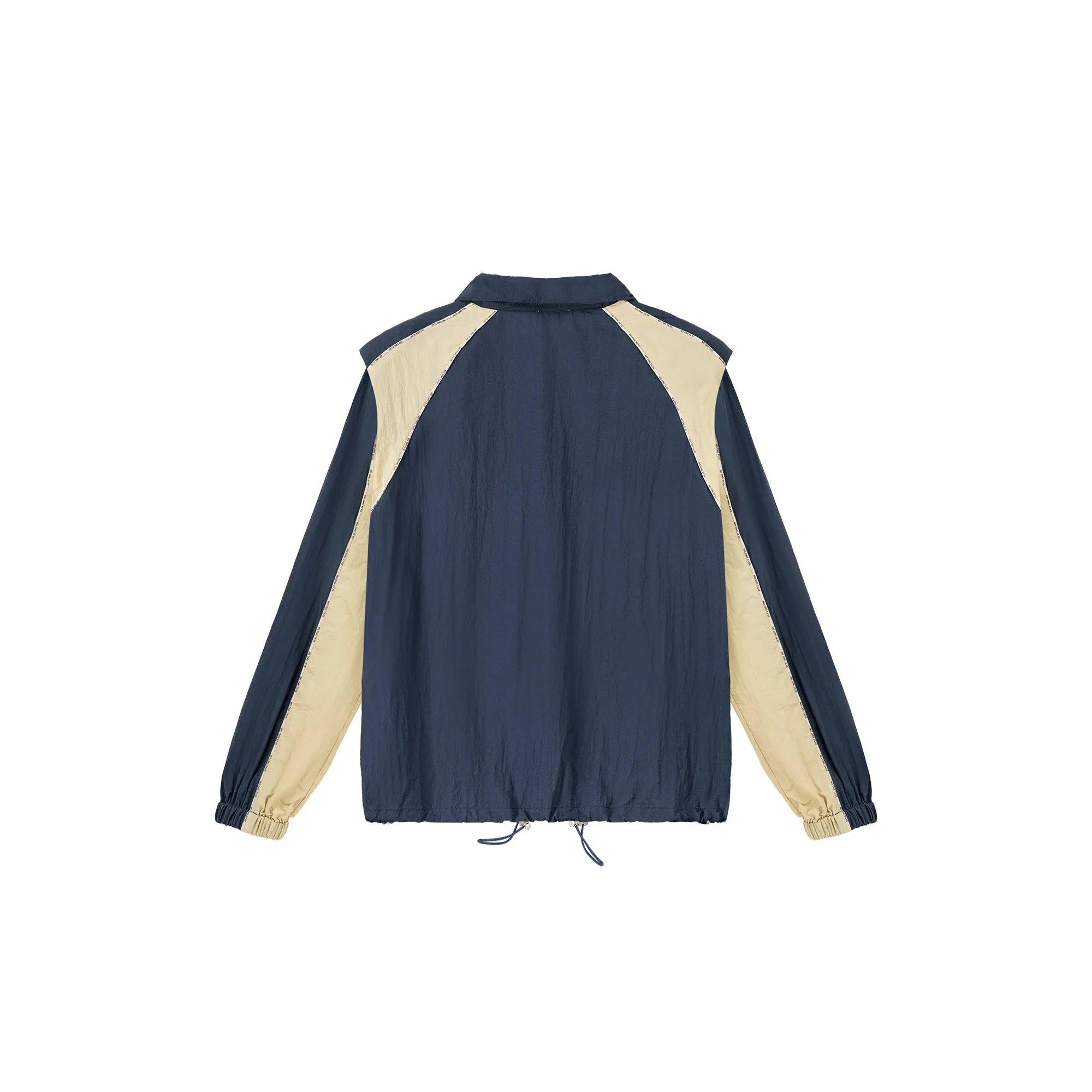 Colorblocked Boxy Sports Style Casual Drawstring Jacket