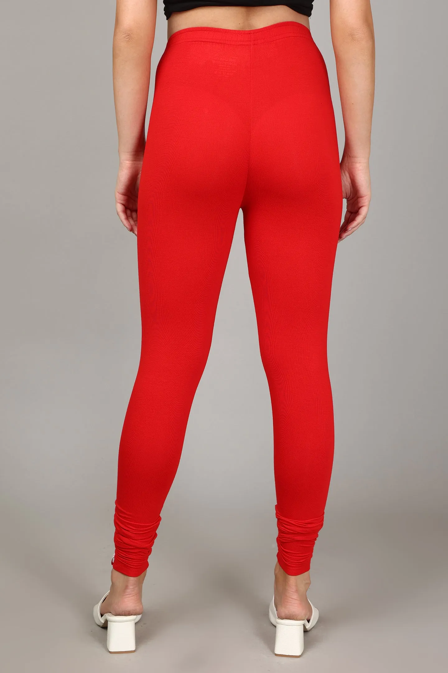 COTTON CHURIDAR LEGGINGS - RED