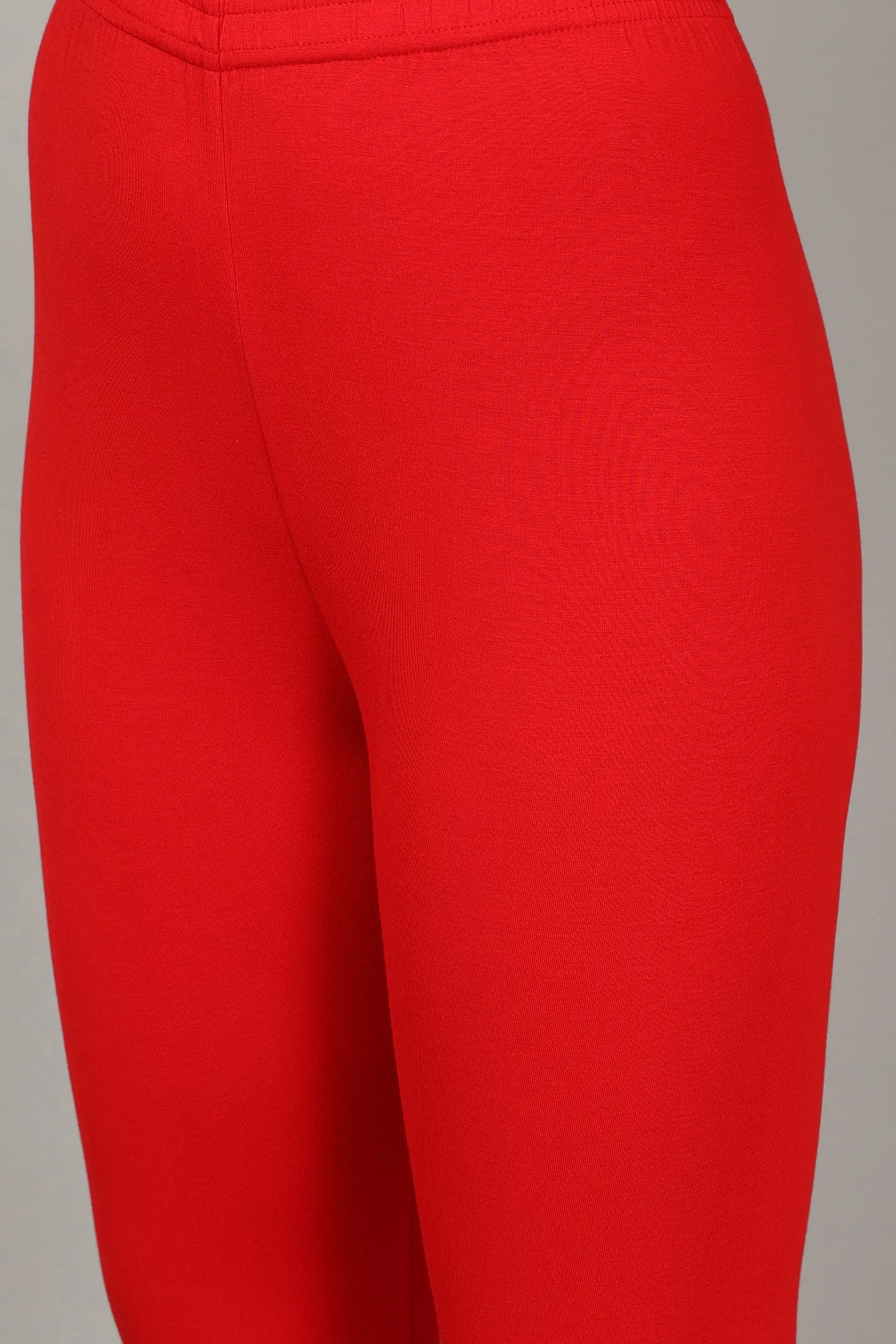 COTTON CHURIDAR LEGGINGS - RED