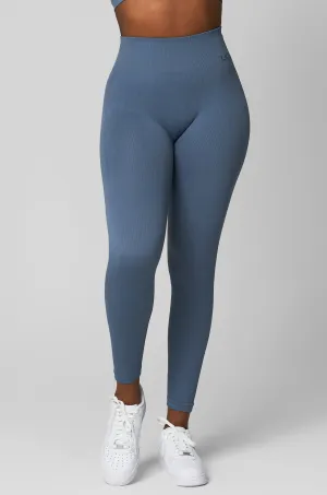 Dusty Blue Seamless Ribbed Legging