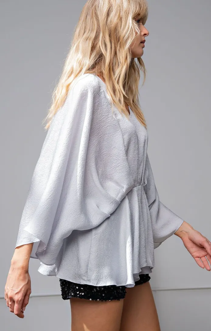 Easel Sansa Textured Satin Tunic