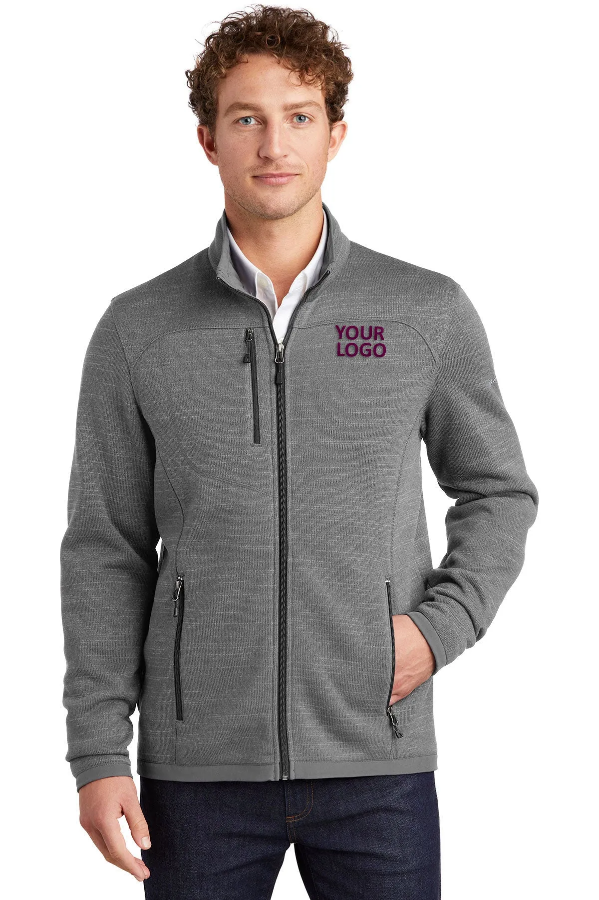 Eddie Bauer Custom Fleece Jackets, Dark Grey Heather