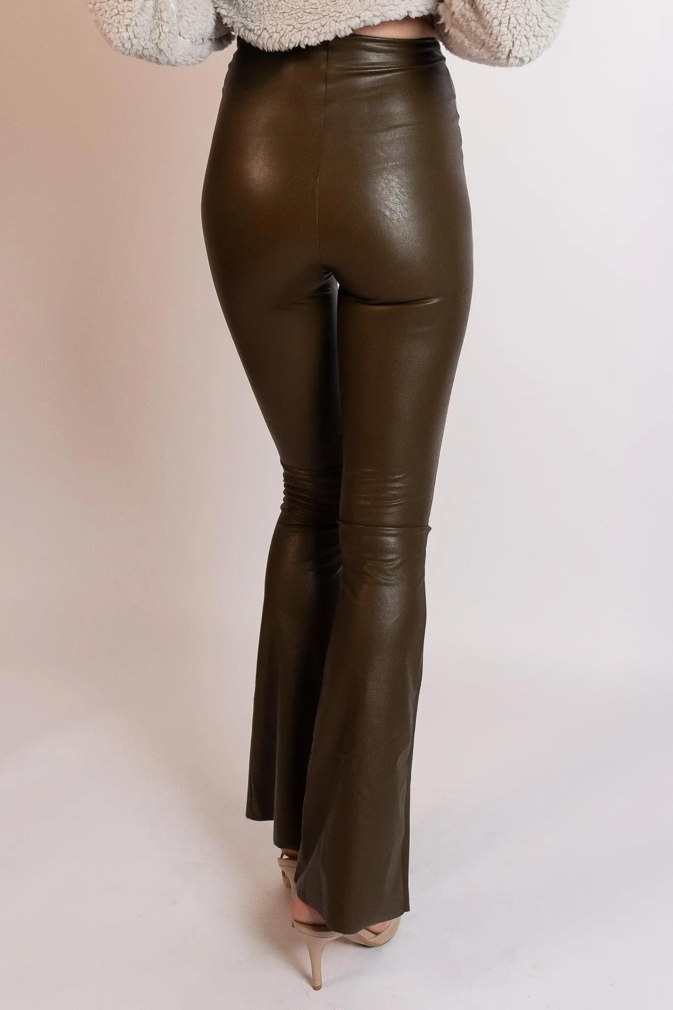 Faux Leather Flare Legging