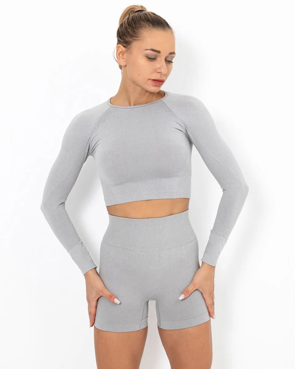 Felicity Seamless Shorts - Light Grey