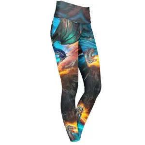 Fire and Ice Dragons High Waisted Leggings