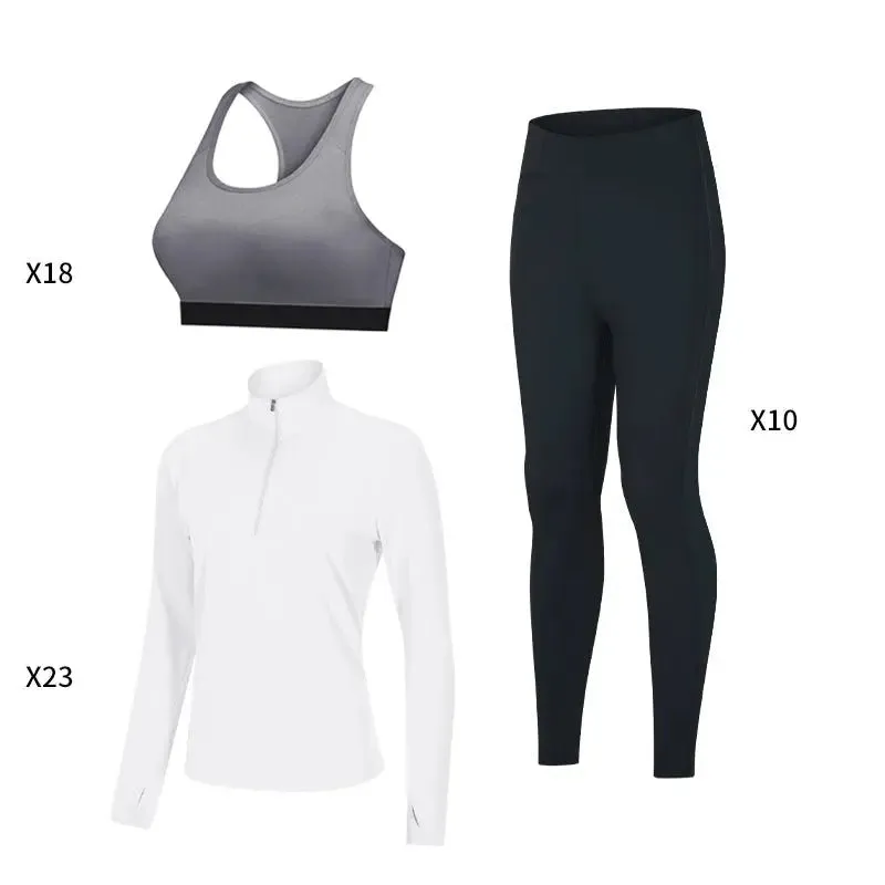 Fitness wear for women gym and workout clothing breathable sport tops yoga Bra and leggings 3 pieces set