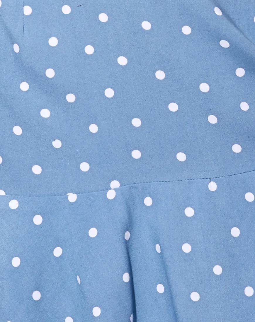 Gaelle A-Line Skirt in Skater Polka Blue