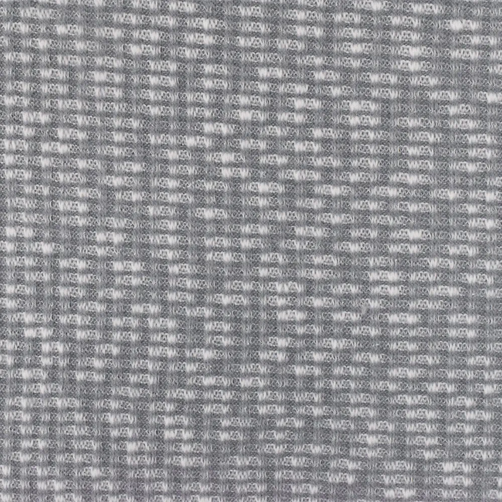 Glacier Gray-White Texture Stretch 3x2 Rib Knit Fabric