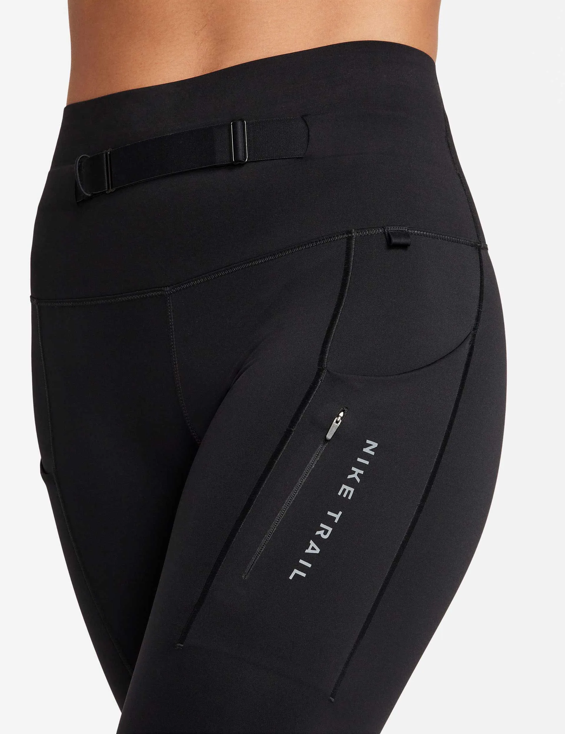 Go Trail High Waisted 7/8 Leggings - Black/Dark Smoke Grey