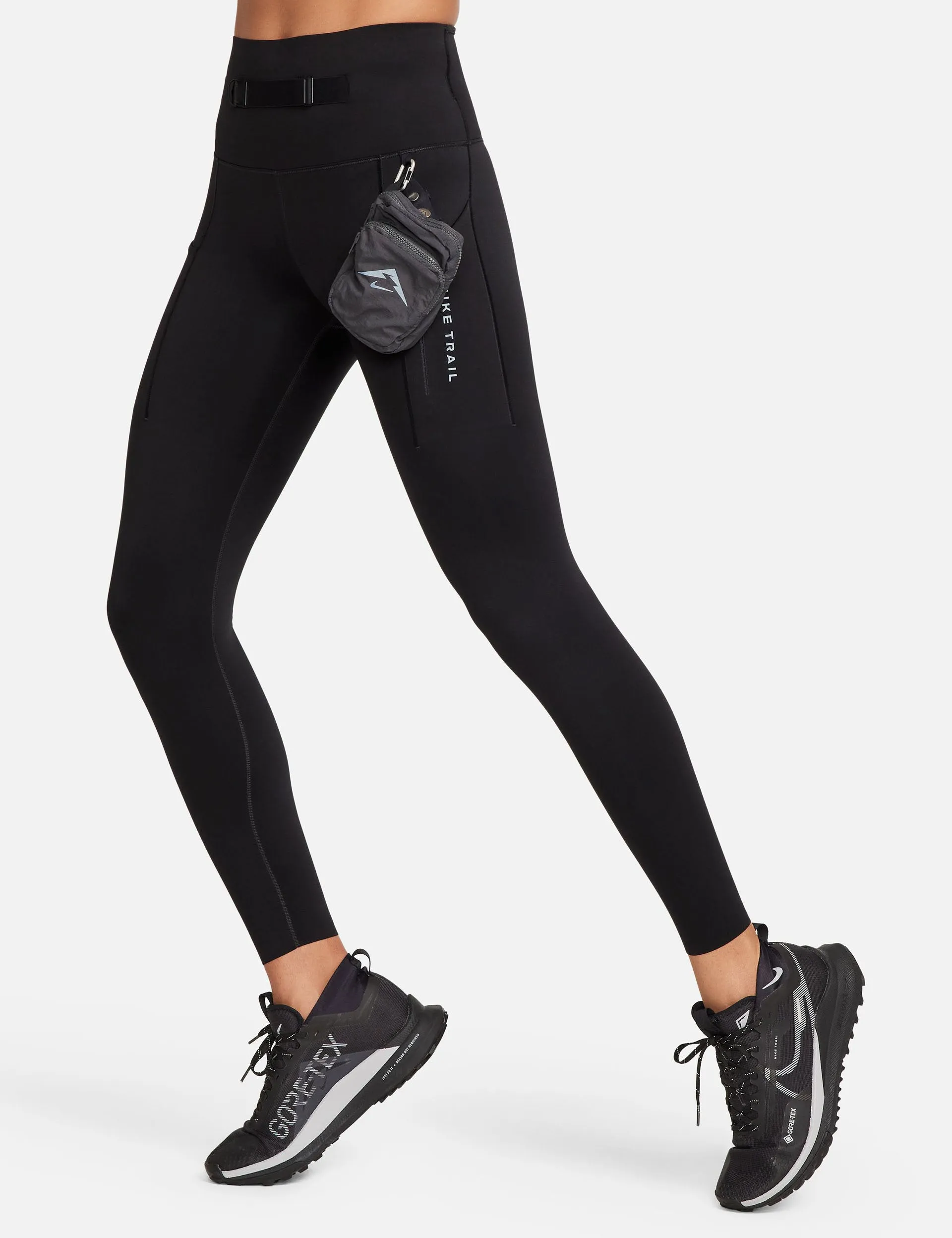 Go Trail High Waisted 7/8 Leggings - Black/Dark Smoke Grey