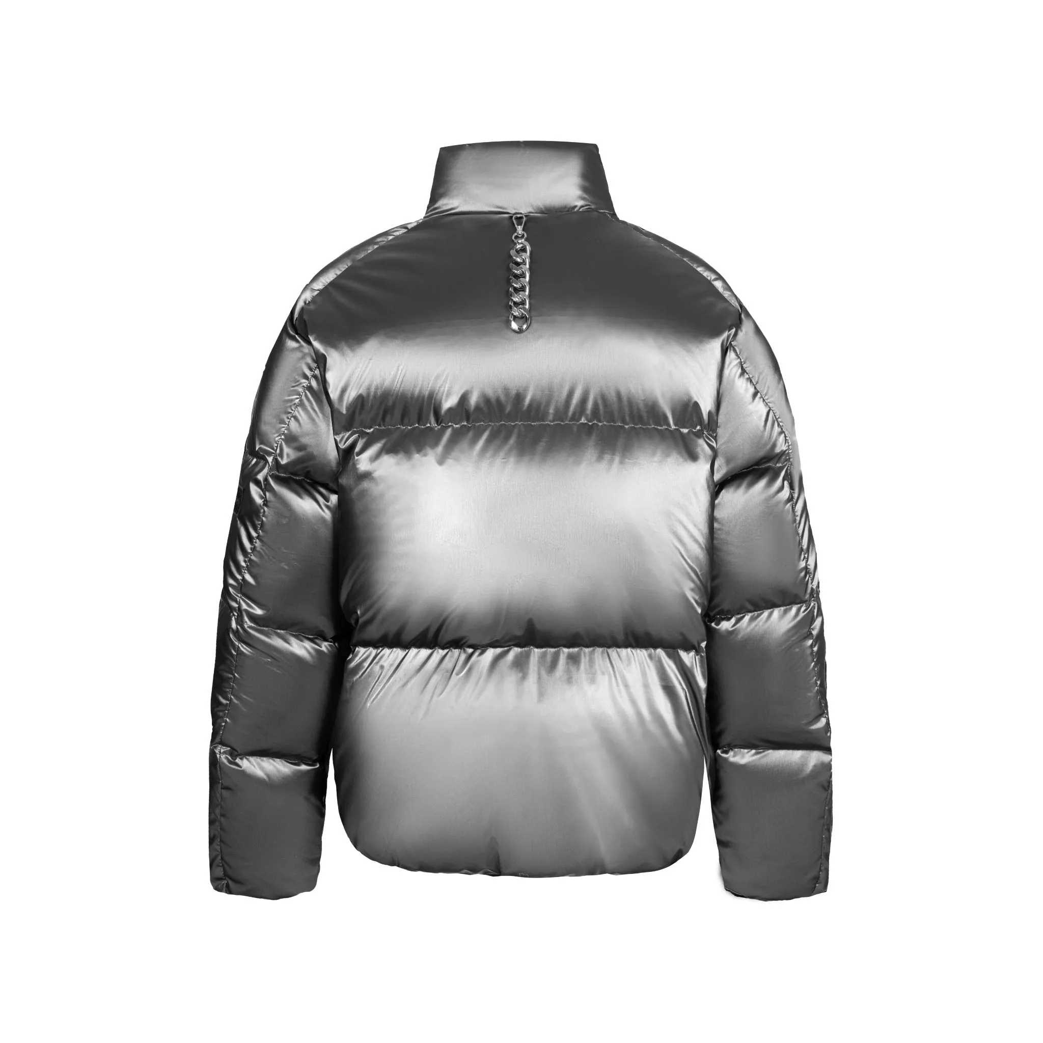 Grey Water-Gloss Custom Buckle Down Jacket