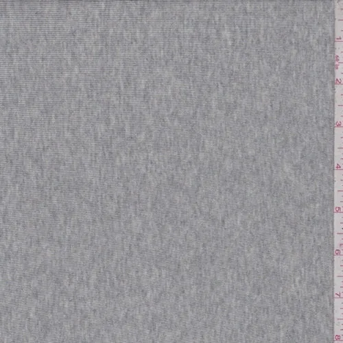 Heather Grey Jersey Rib Knit Fabric