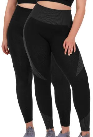 Honeycomb Contour Seamless Leggings - 2 Pack