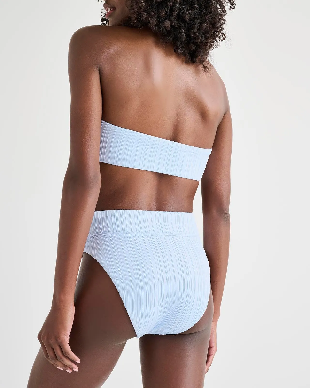 Ice Blue High Waist Swim Bottom