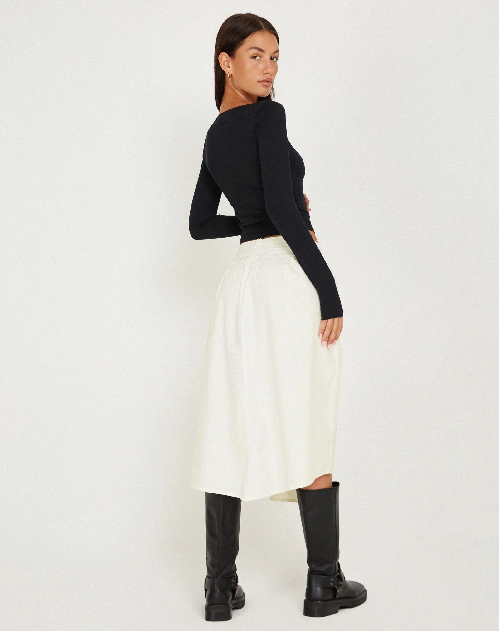 India Midi Skirt in White