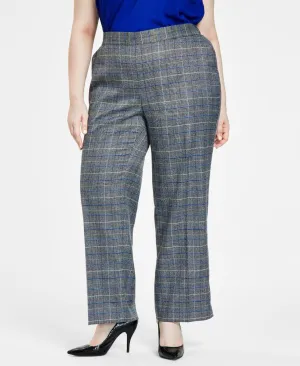 Kasper Womens Plus Glen Plaid Office Trouser Pants 10847243