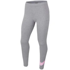 Kids' Nike Sportswear Gray Leggings with Bold Pink Logo - Ultimate Comfort & Style!