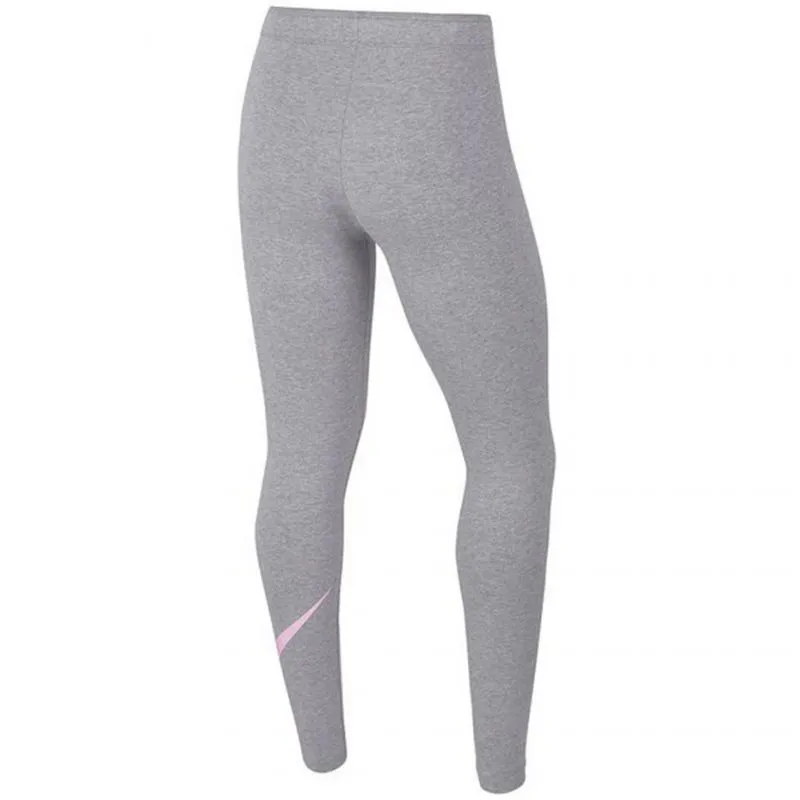 Kids' Nike Sportswear Gray Leggings with Bold Pink Logo - Ultimate Comfort & Style!