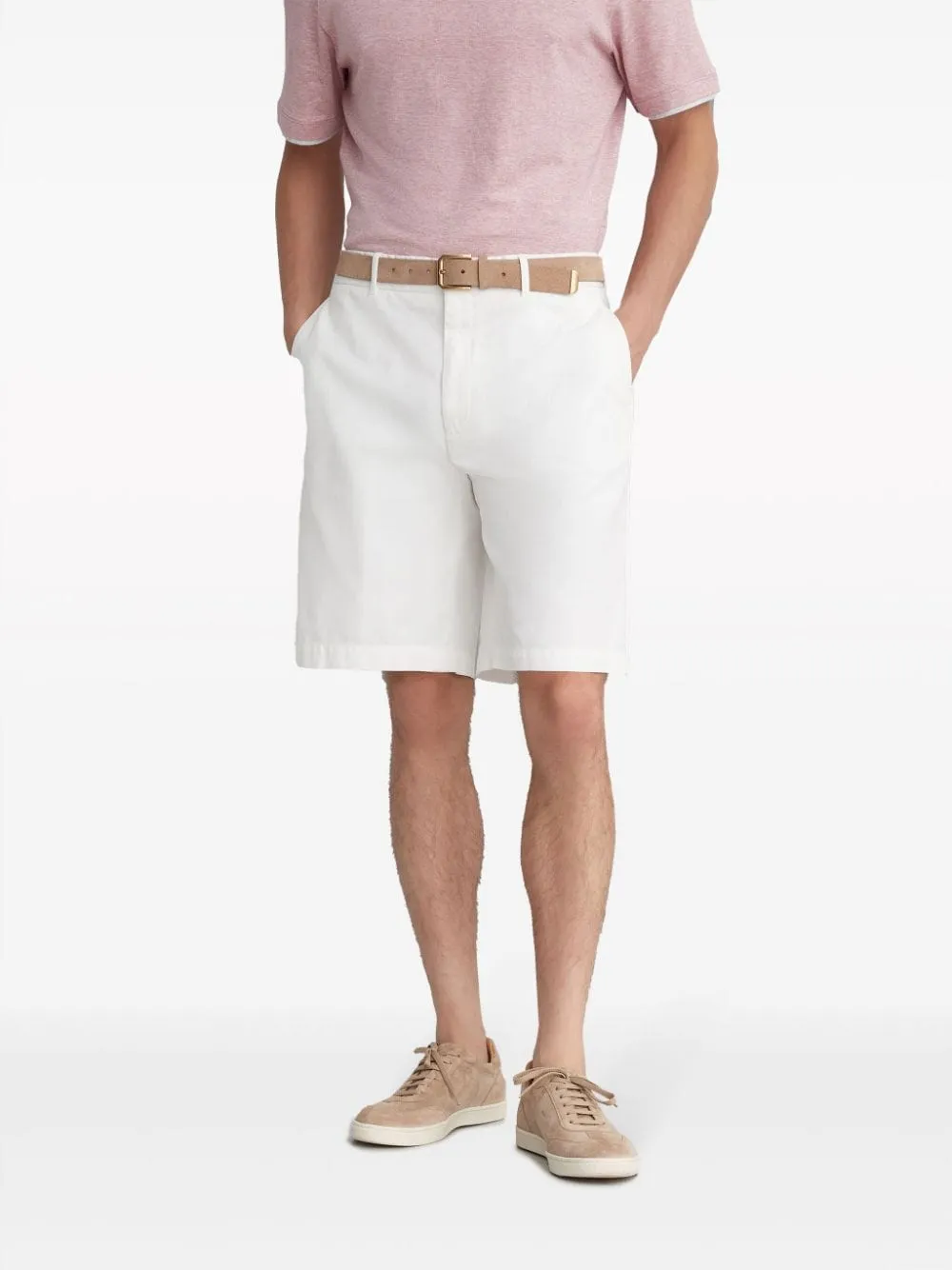 Knee-Length Twill Bermuda Shorts