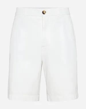 Knee-Length Twill Bermuda Shorts