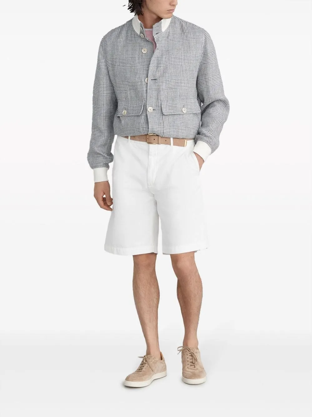 Knee-Length Twill Bermuda Shorts