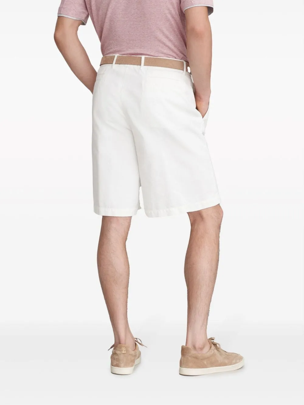 Knee-Length Twill Bermuda Shorts