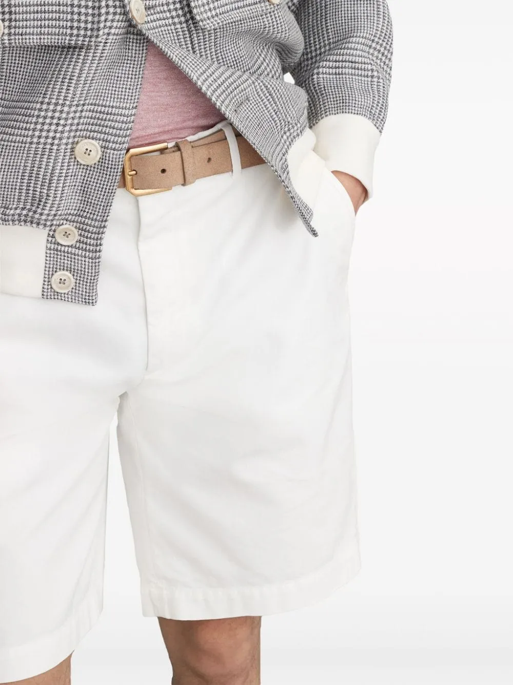 Knee-Length Twill Bermuda Shorts