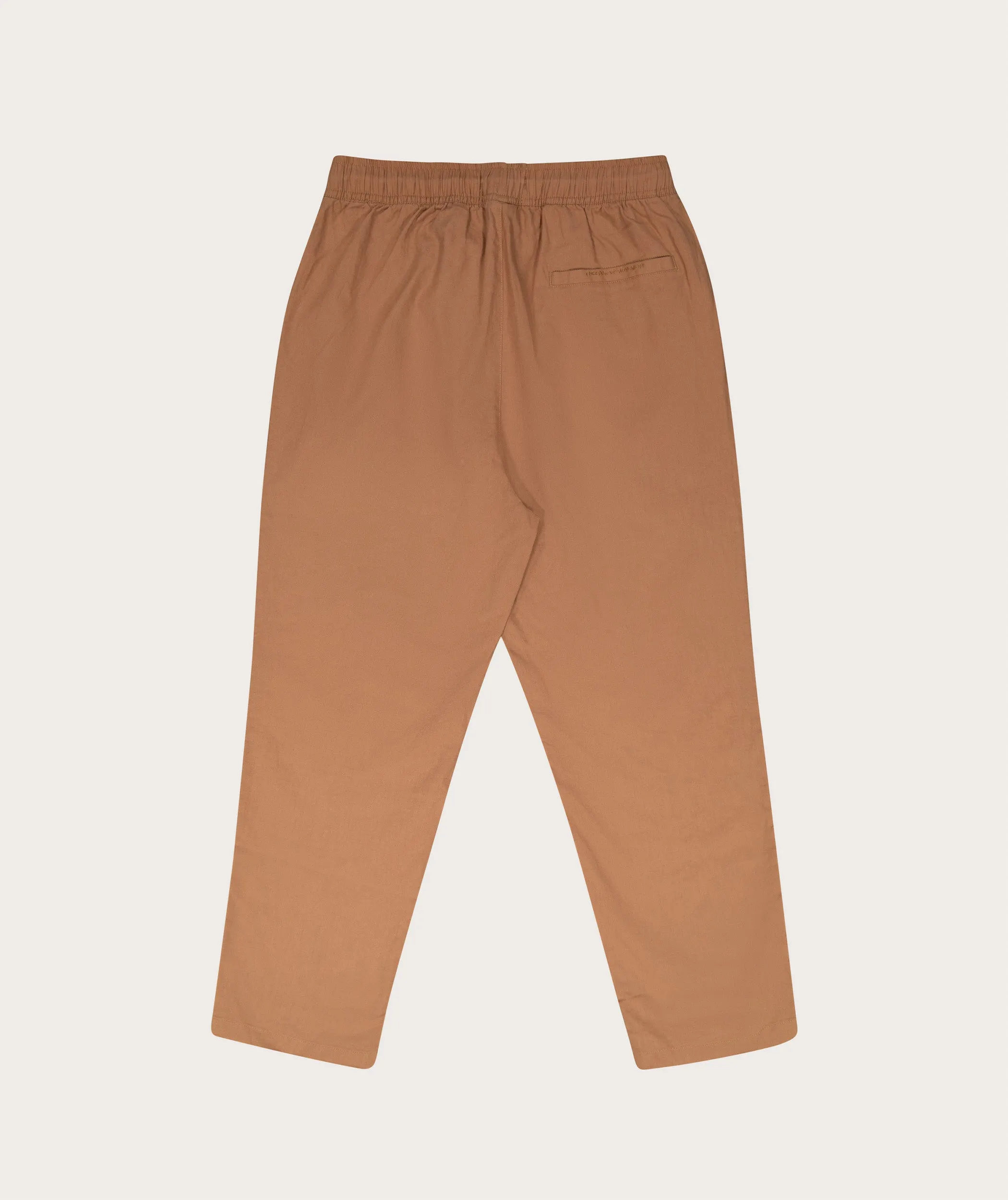 Ladies Linen Blend Drawcord Pants - Caramel