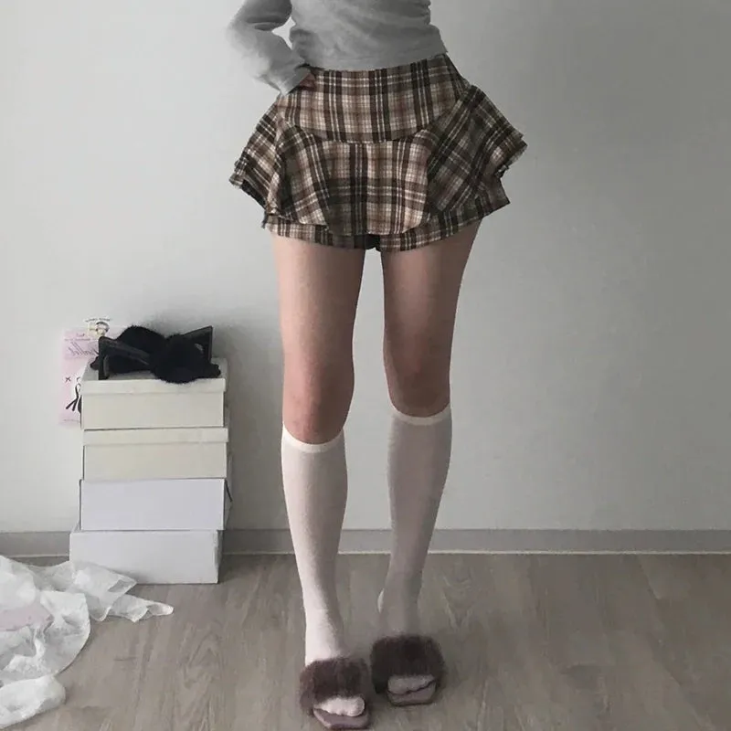 Lila Plaid Mini Skirt