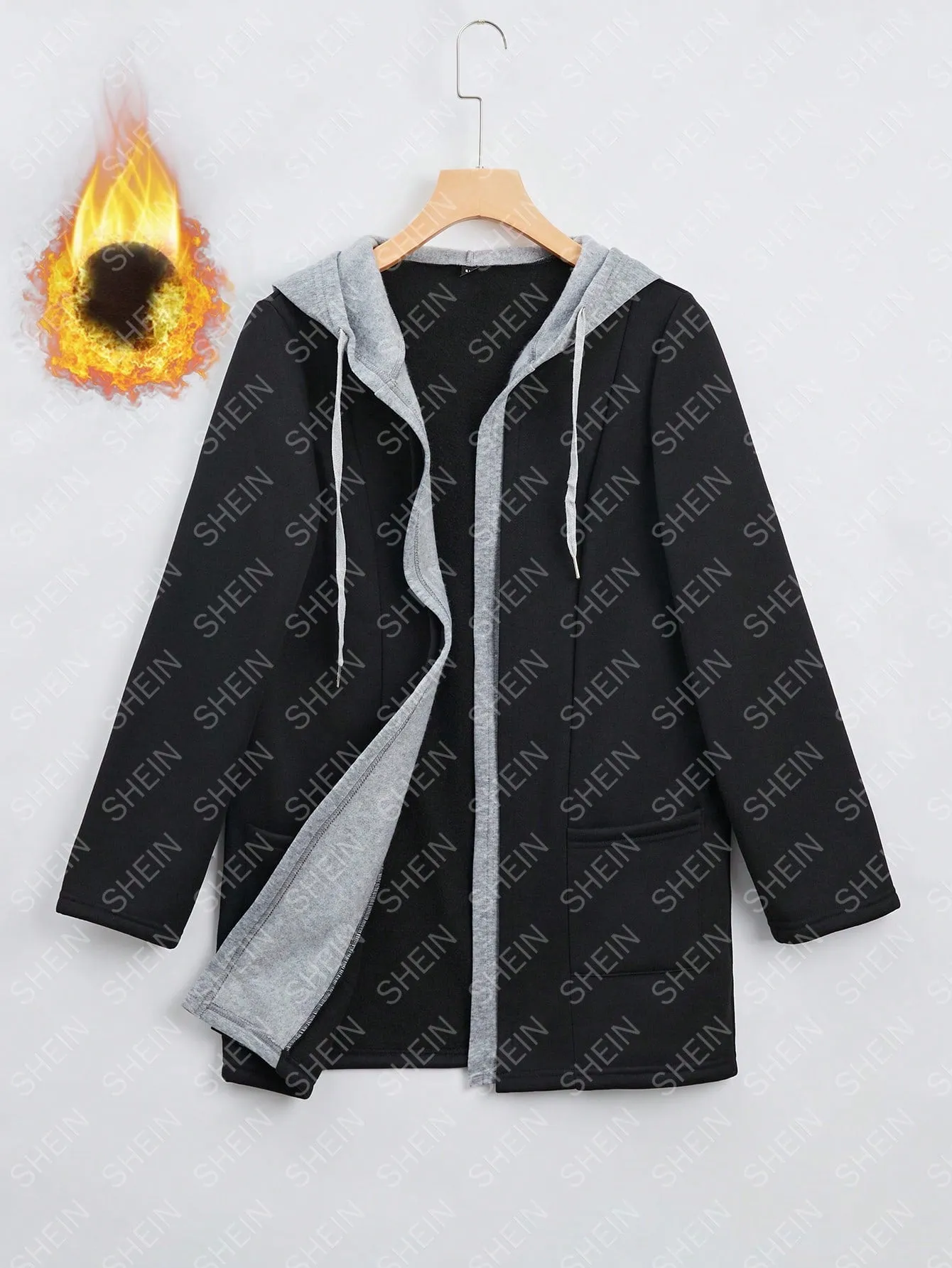 LUNE Women's Patchwork Hooded Casual Jacket